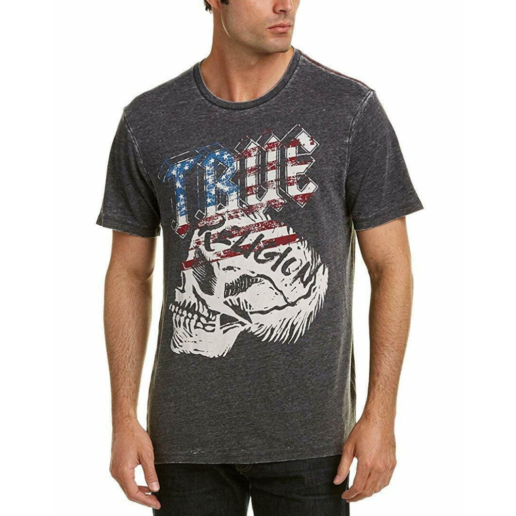 True Religion Men's Skull Rock Head Tee T-Shirt In Black